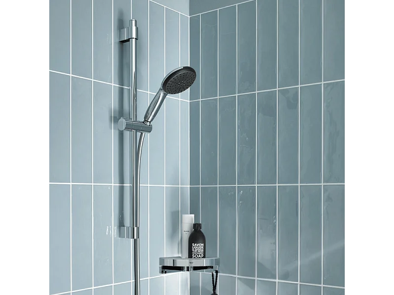 Mitigeur douche thermostatique GROHE Precision Feel + Ensemble de douche Start 2 jets avec barre + Panier porte-savon