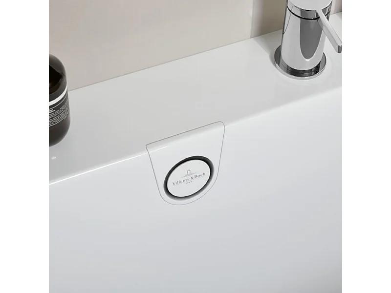 Baignoire murale semi-îlot d'angle VILLEROY & BOCH Oberon 2.1 blanc brillant version droite