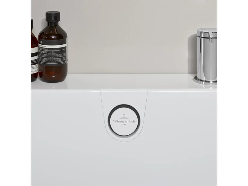 Baignoire murale semi-îlot d'angle VILLEROY & BOCH Oberon 2.1 blanc brillant version droite