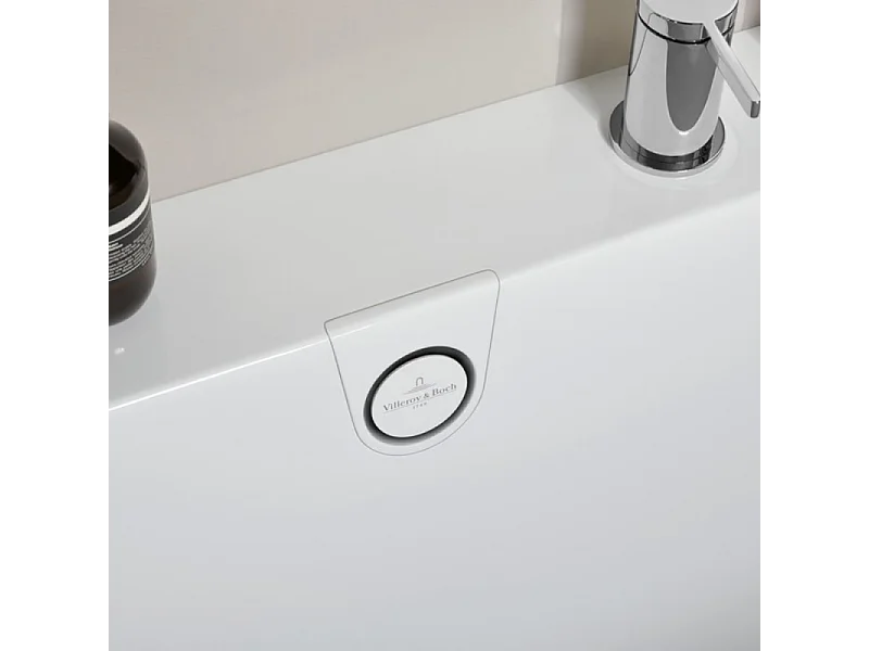 Baignoire murale semi-îlot d'angle VILLEROY & BOCH Oberon 2.1 blanc brillant version droite