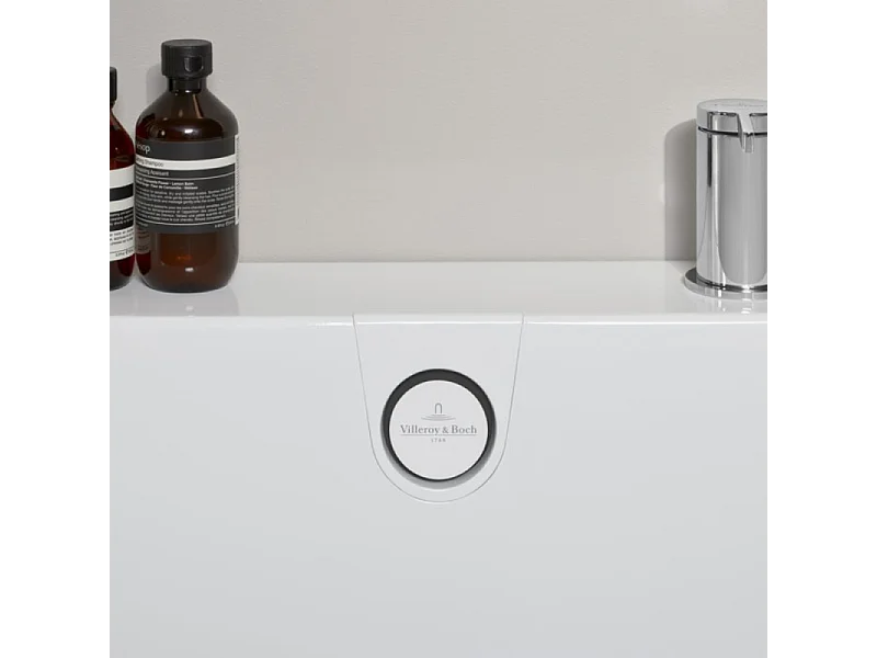 Baignoire murale semi-îlot d'angle VILLEROY & BOCH Oberon 2.1 blanc brillant version droite