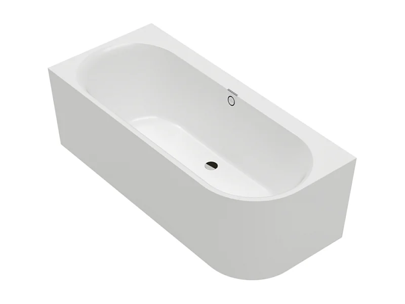 Baignoire murale semi-îlot d'angle VILLEROY & BOCH Oberon 2.1 blanc mat version gauche