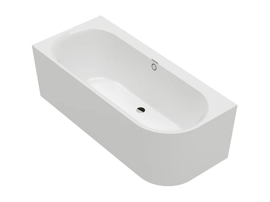 Baignoire murale semi-îlot d'angle VILLEROY & BOCH Oberon 2.1 blanc brillant version gauche