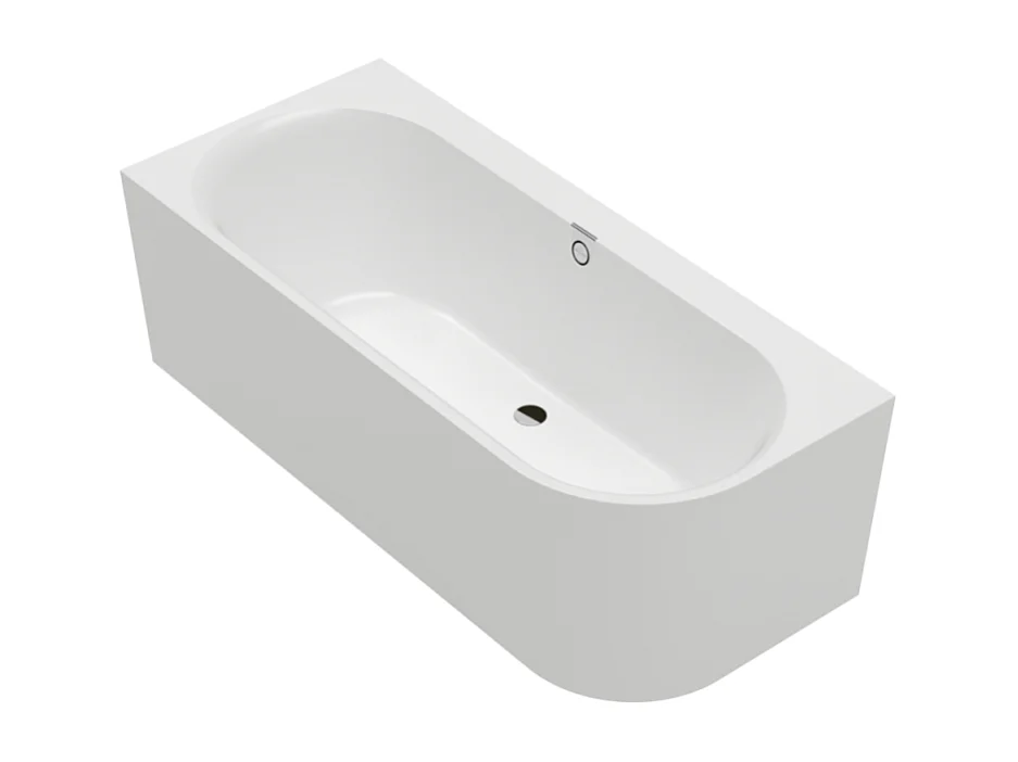 Baignoire murale semi-îlot d'angle VILLEROY & BOCH Oberon 2.1 blanc brillant version gauche
