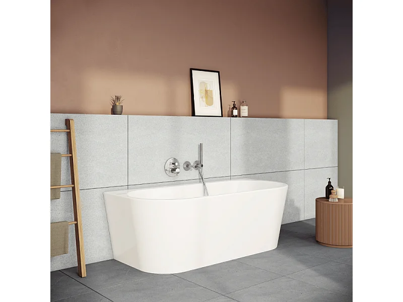 Baignoire semi îlot VITRA Geo 165x75 + pieds + siphon standard