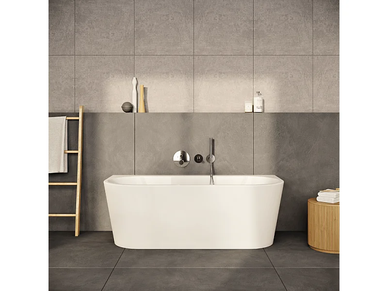Baignoire semi îlot VITRA Geo 165x75 + pieds + siphon standard