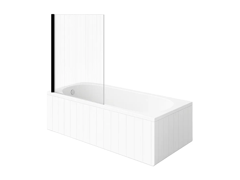 Baignoire droite VILLEROY & BOCH O.Novo 160 x 70 cm Blanc + Pare Bain gauche AURYS Raywall noir mat