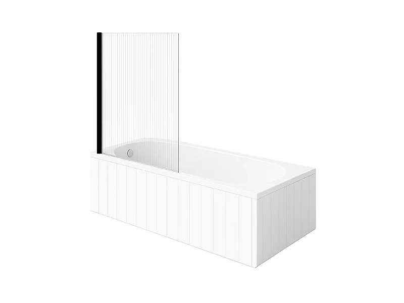 Baignoire droite VILLEROY & BOCH O.Novo 160 x 70 cm Blanc + Pare Bain gauche AURYS Raywall noir mat