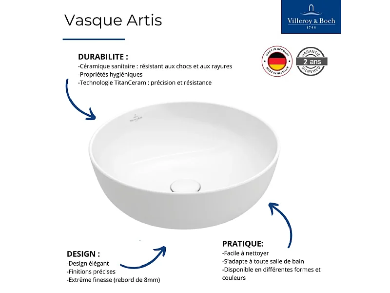 Vasque ronde à poser VILLEROY ET BOCH Artis Vert Teal