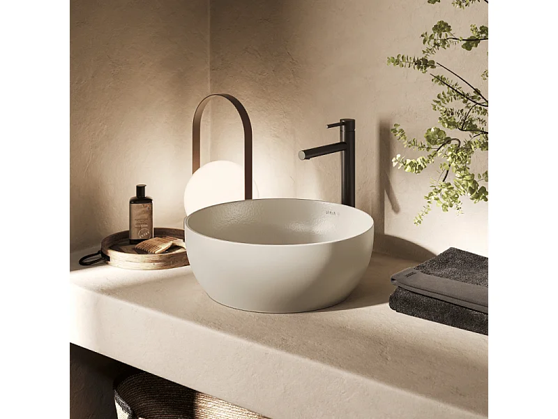 Vasque ronde recyclée VITRA Outline compact beige mat 41x41 cm