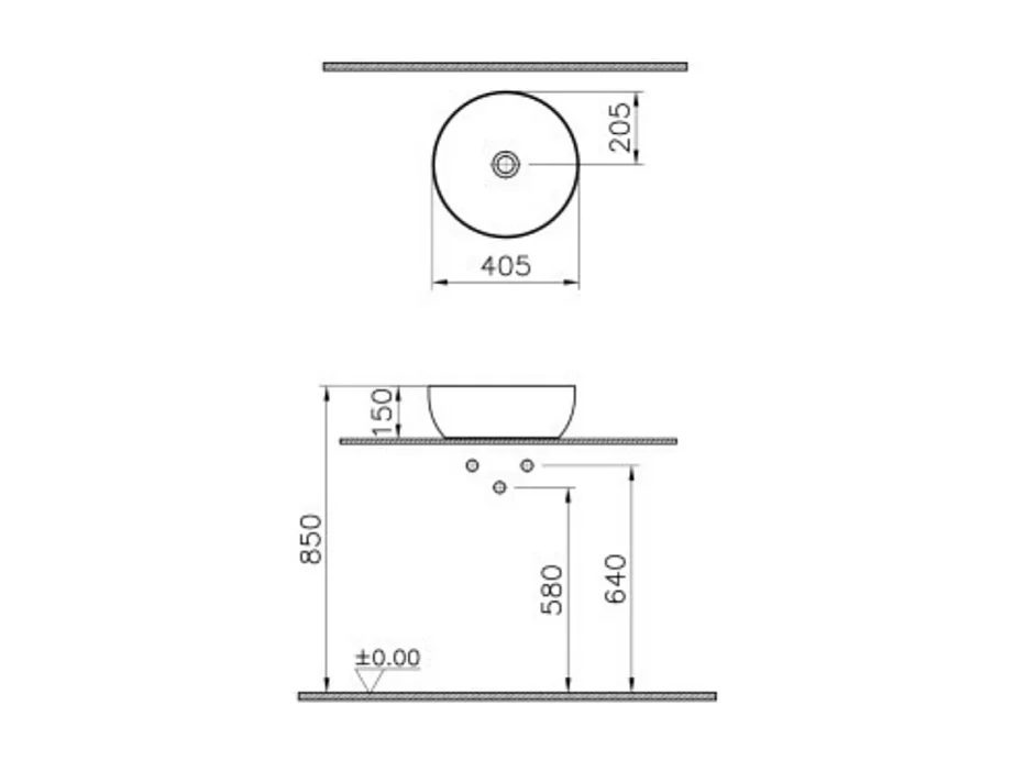Vasque ronde recyclée VITRA Outline compact beige mat 41x41 cm