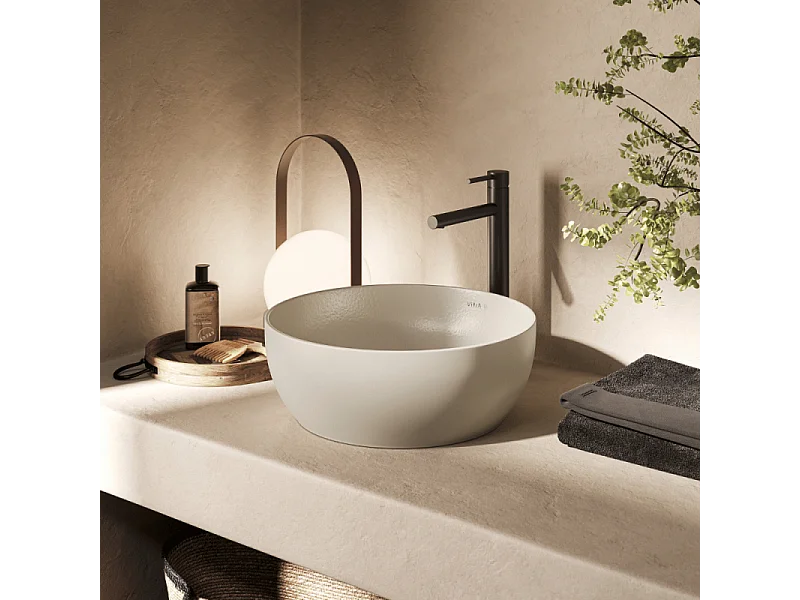 Vasque ronde recyclée VITRA Outline compact beige mat 41x41 cm