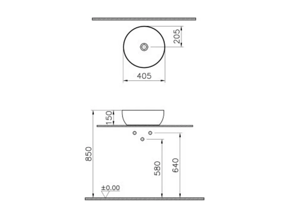 Vasque ronde recyclée VITRA Outline compact beige mat 41x41 cm