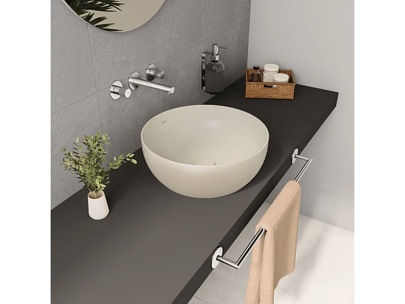 Vasque ronde recyclée VITRA Outline compact beige mat 41x41 cm