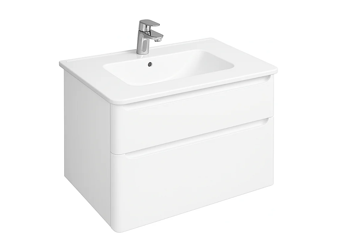 Meuble vasque supendu VITRA Sento Round 100cm Blanc brillant