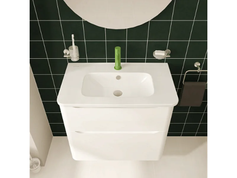 Meuble vasque supendu VITRA Sento Round 100cm Blanc brillant