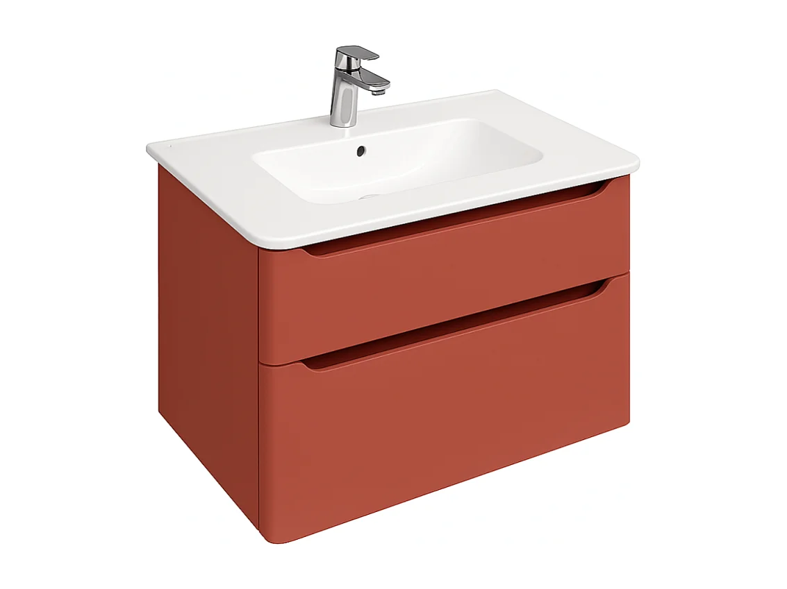 Meuble vasque supendu VITRA Sento Round 80cm Terracotta mat