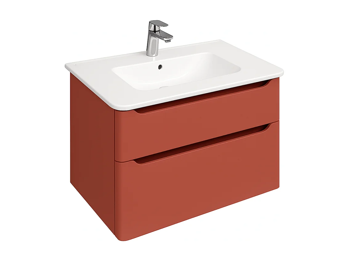 Meuble vasque supendu VITRA Sento Round 80cm Terracotta mat