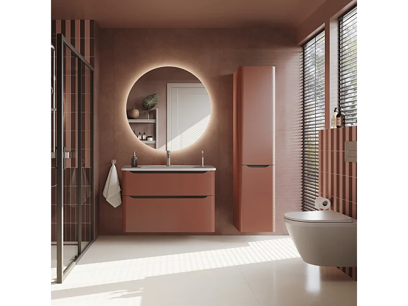 Meuble vasque supendu VITRA Sento Round 80cm Terracotta mat