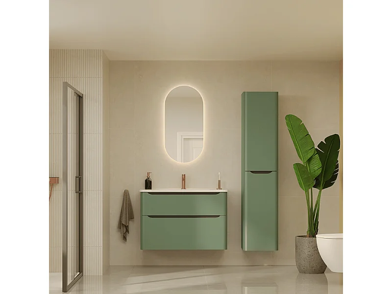 meuble vasque supendu VITRA Sento Round 80cm Vert mat