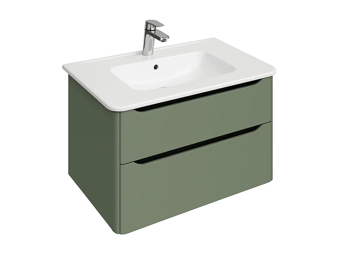 meuble vasque supendu VITRA Sento Round 80cm Vert mat