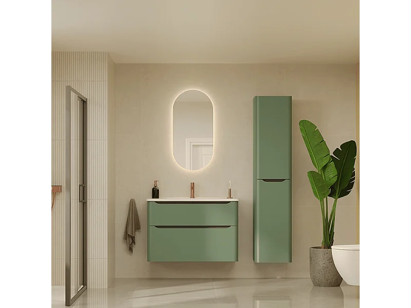 meuble vasque supendu VITRA Sento Round 80cm Vert mat