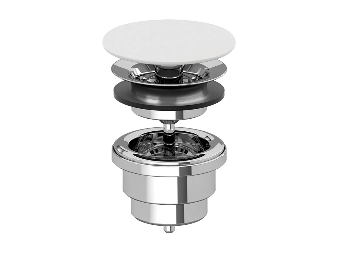 Bonde lavabo à écoulement libre Blanc mat