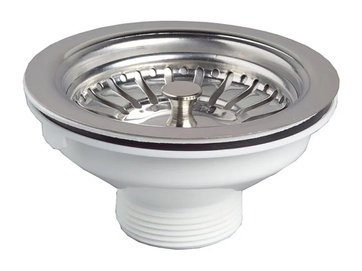 Bonde à panier pour évier 1 bac WIRQUIN D90 inox sans trop-plein