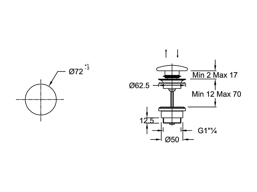 Bonde de vidage click JACOB DELAFON travertin sable