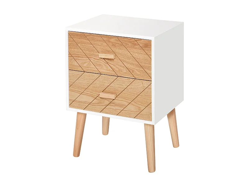 EasyComfort Comodino Camera da Letto Moderno, Comodino Cameretta con 2 Cassetti Ampio Piano, Legno, 40x30x55.5 cm