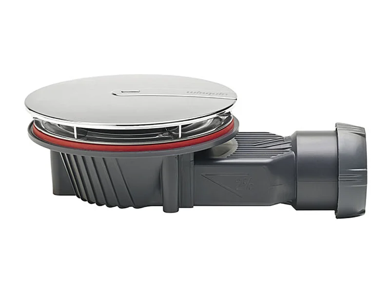 Bonde de receveur de douche sortie horizontale extra-plat WIRQUIN Slim+ D40 dôme ABS