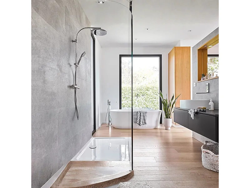 Bonde de douche extra-plate WIRQUIN Slim+ D90 dôme ABS chromé