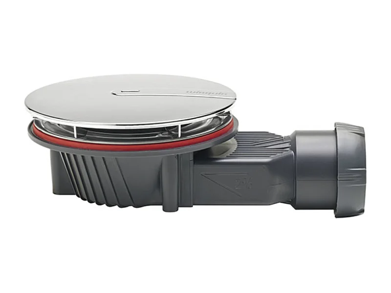 Bonde de receveur de douche sortie horizontale extra-plat WIRQUIN Slim+ D40 dôme ABS