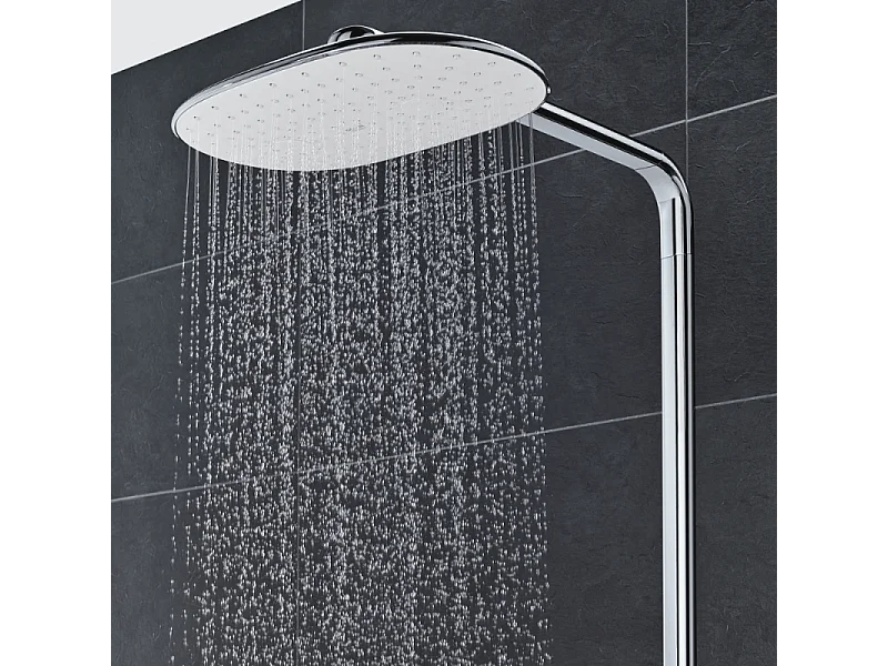 Colonne de douche thermostatique GROHE Rainshower System SmartControl Mono 360 Blanc/chromé + Panier douche Start Cube