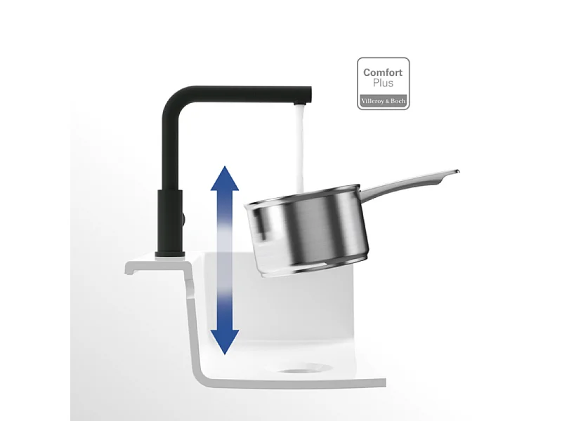 Robinet de cuisine avec douchette VILLEROY & BOCH Steel Shower Noir mat