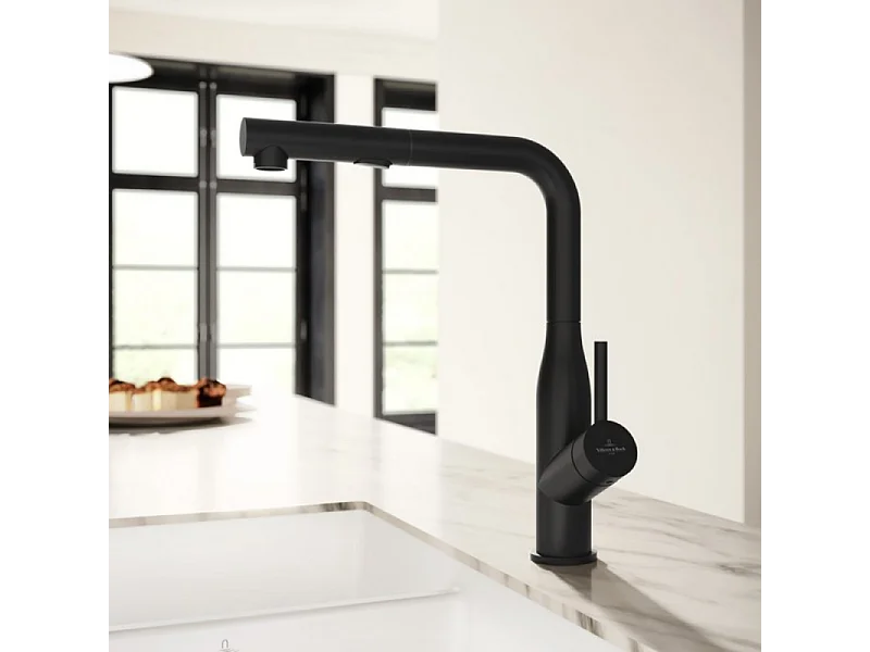 Robinet de cuisine avec douchette VILLEROY & BOCH Subway Style Shower Noir mat