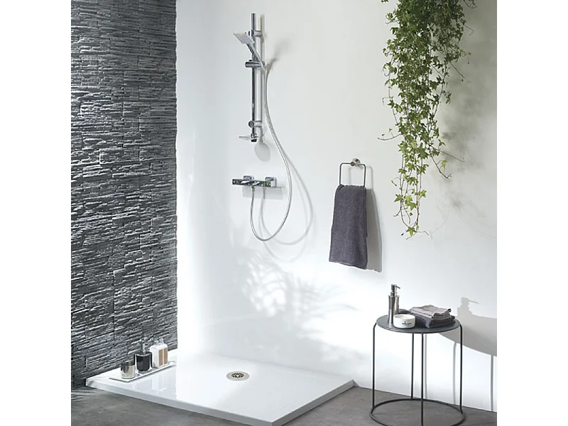 Bonde de receveur de douche sortie horizontale WIRQUIN Tourbillon D90 grille plate inox