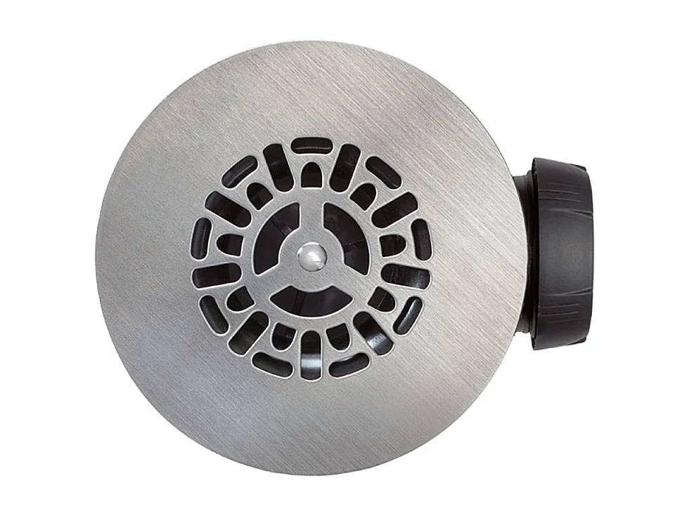 Bonde de receveur de douche sortie horizontale WIRQUIN Tourbillon D90 grille plate inox