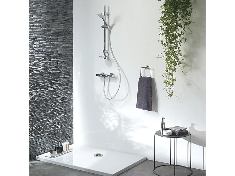 Bonde de receveur de douche sortie horizontale WIRQUIN Tourbillon D90 grille plate inox