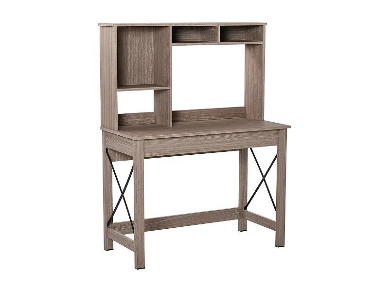 Easycomfort Scrivania Scaffale Con Libreria Sopra In Legno Per Camera, Cameretta O Ufficio, Salvaspazio 105x50x137.5cm