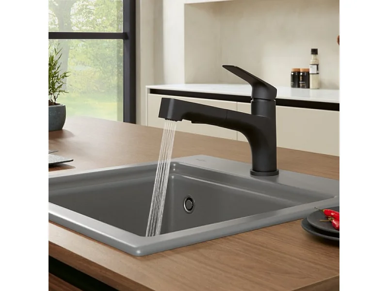 Robinet de cuisine avec douchette VILLEROY & BOCH Junis Shower Noir mat