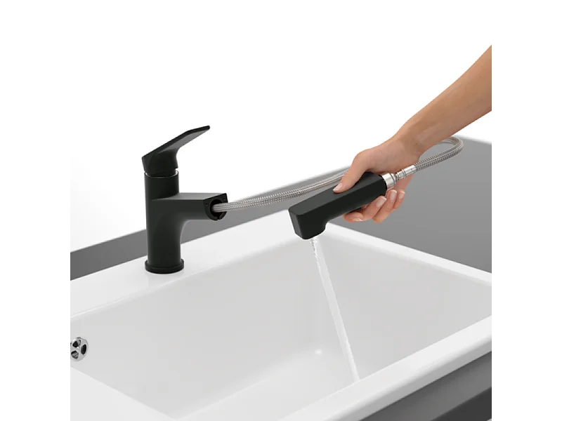 Robinet de cuisine avec douchette VILLEROY & BOCH Junis Shower Noir mat