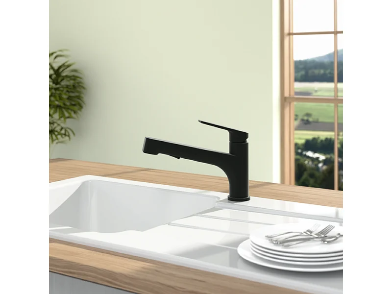 Robinet de cuisine avec douchette VILLEROY & BOCH Junis Shower Noir mat