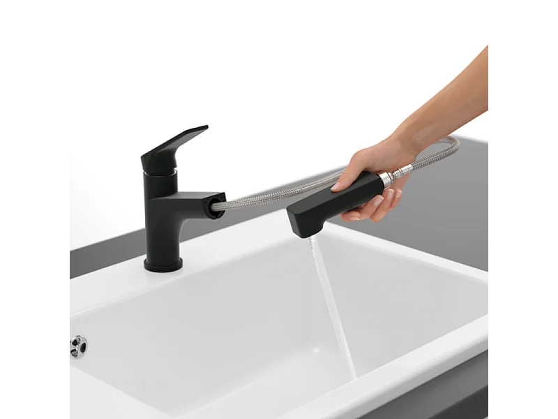 Robinet de cuisine avec douchette VILLEROY & BOCH Junis Shower Noir mat