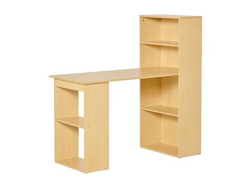 EasyComfort Scrivania Computer con Libreria Salvaspazio, Tavolo da Pranzo per Ufficio e Studio in Truciolato 120x55x120 cm