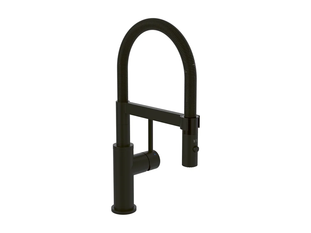 Robinet de cuisine avec douchette VILLEROY & BOCH Steel Expert Compact Noir mat