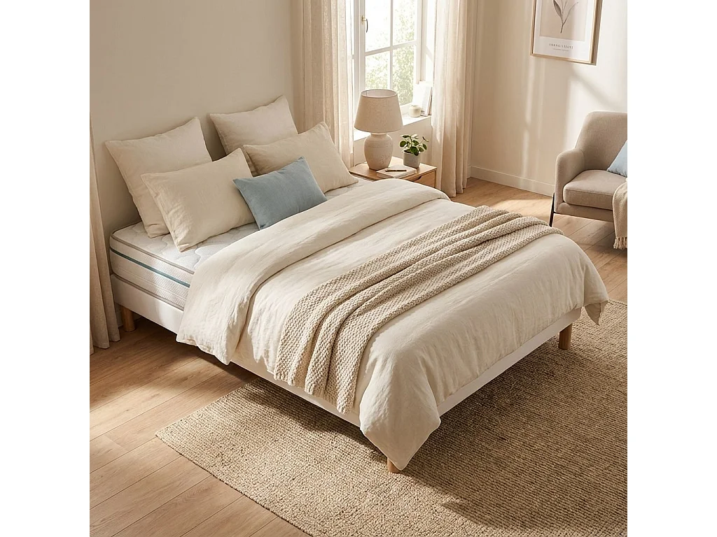 Conjunto Cloud One y Sommier 15cm Branco Talla 190 x 80 cm Altura 52 cm