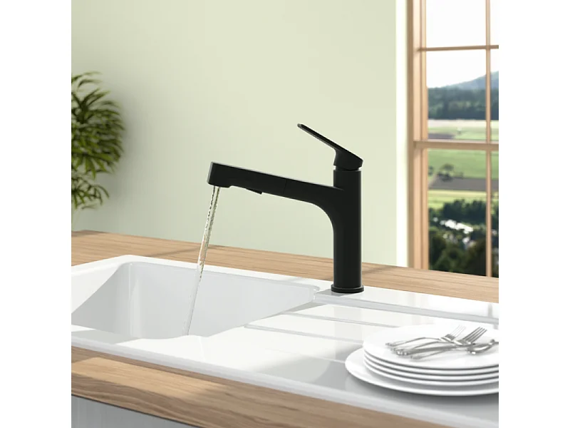Robinet de cuisine avec douchette VILLEROY & BOCH Junis Sky Shower Noir mat