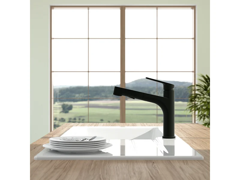 Robinet de cuisine avec douchette VILLEROY & BOCH Junis Sky Shower Noir mat