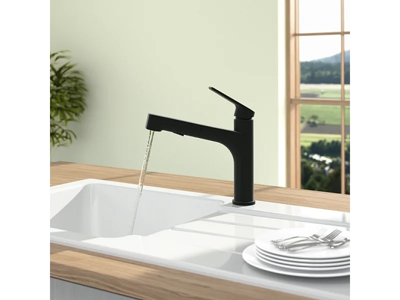 Robinet de cuisine avec douchette VILLEROY & BOCH Junis Sky Shower Noir mat